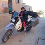 Posando en la moto