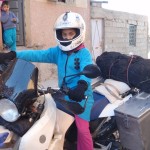 Posando en la moto